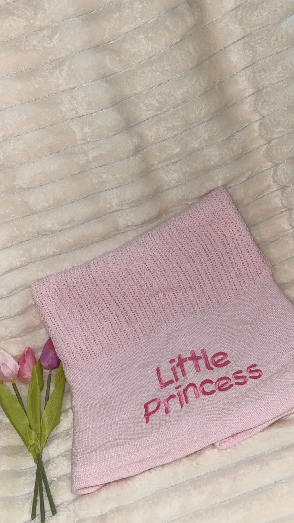 Soft Cellular Blanket- Embroidered with Baby's Name or Message