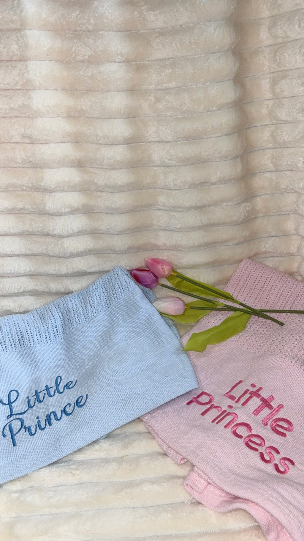 Soft Cellular Blanket- Embroidered with Baby's Name or Message
