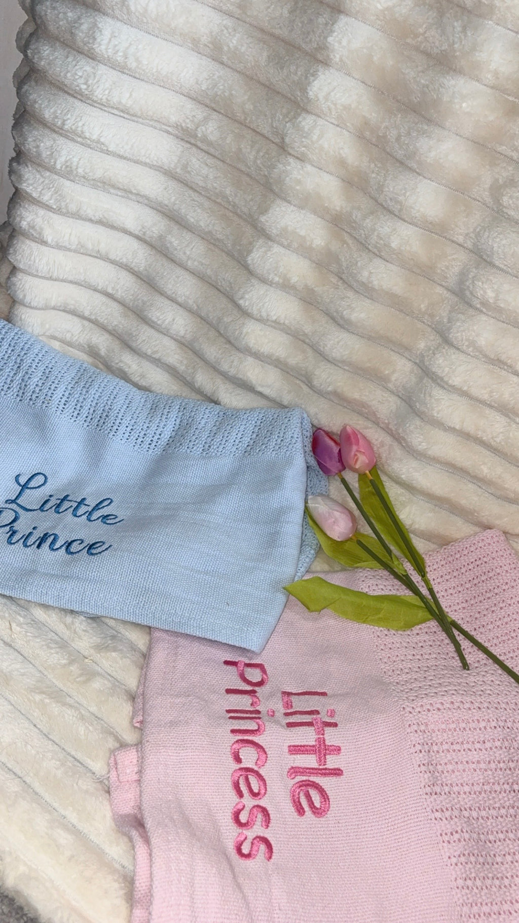 Soft Cellular Blanket- Embroidered with Baby's Name or Message