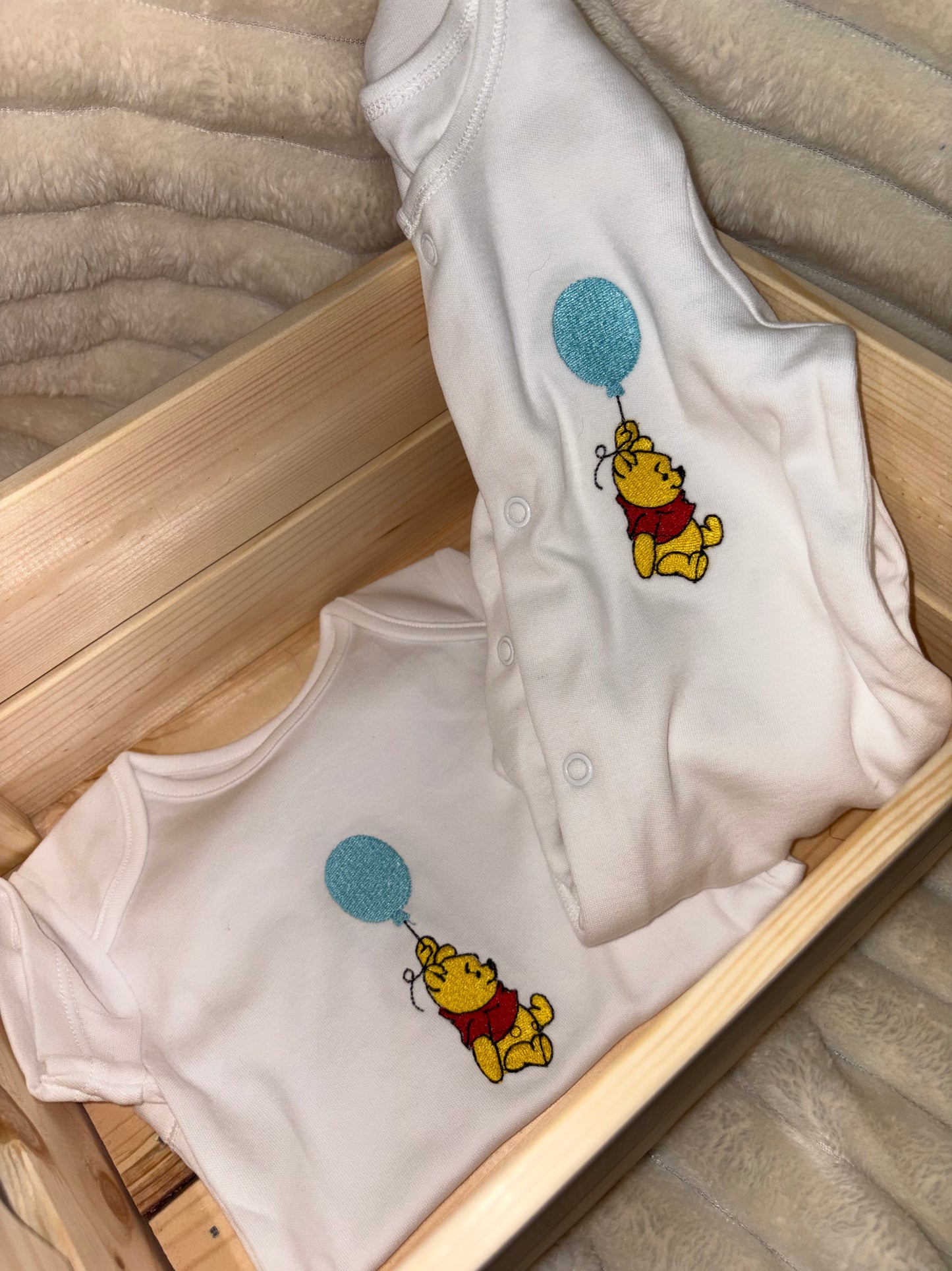 Winnie Pooh with Balloon Sleepsuit and Vest Bundle | Disney-Inspired Gift