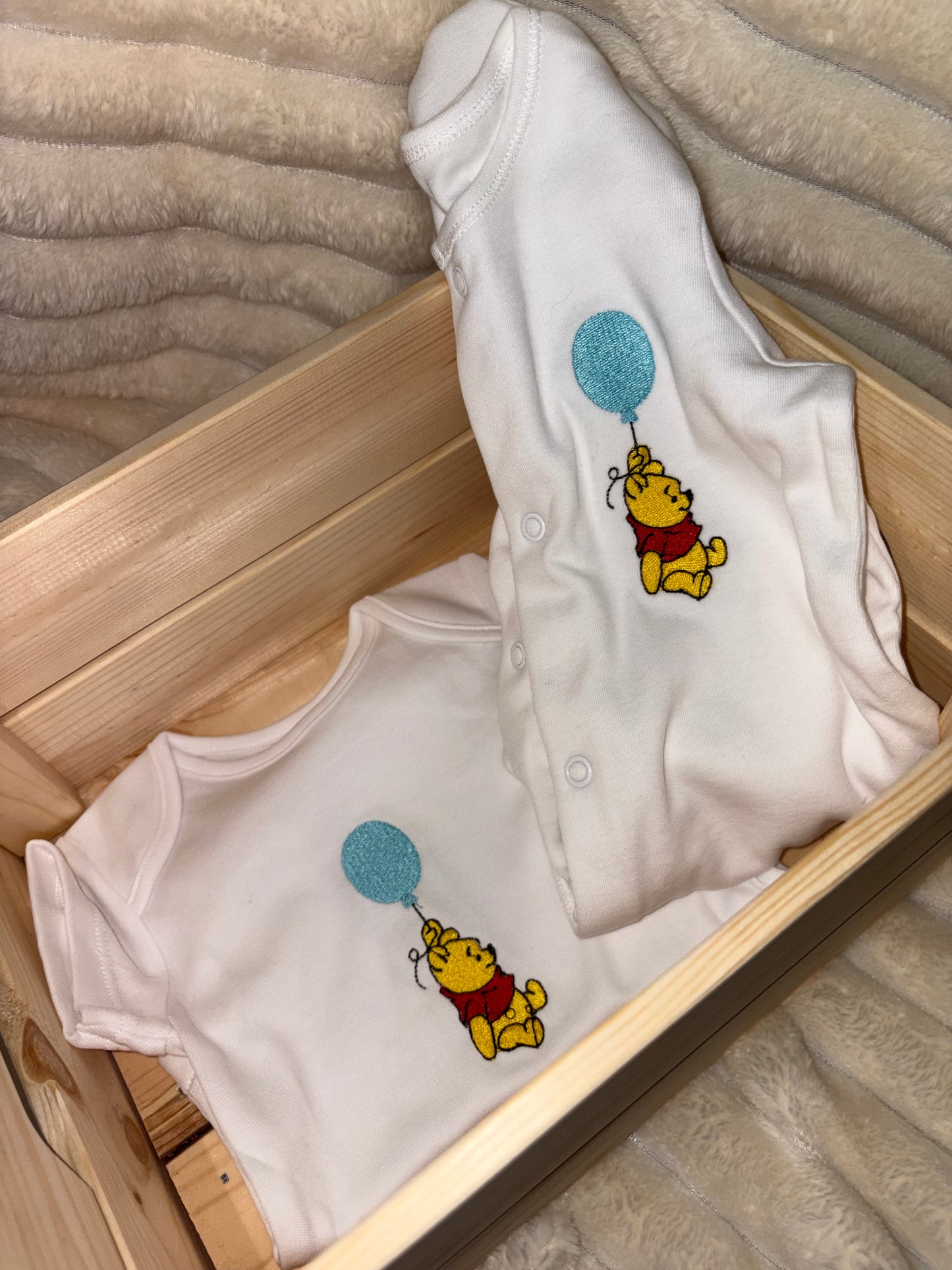 Winnie Pooh with Balloon Sleepsuit and Vest Bundle | Disney-Inspired Gift