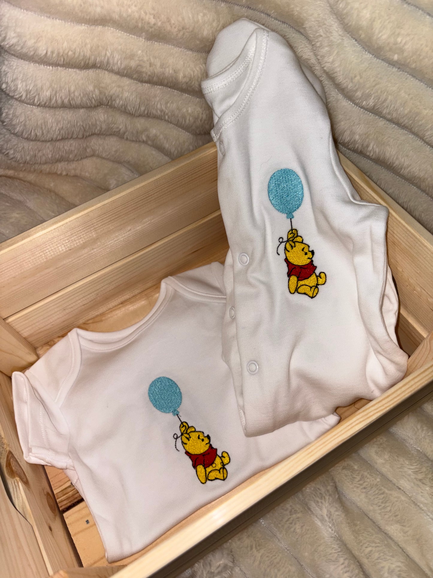 Winnie Pooh with Balloon Sleepsuit and Vest Bundle | Disney-Inspired Gift