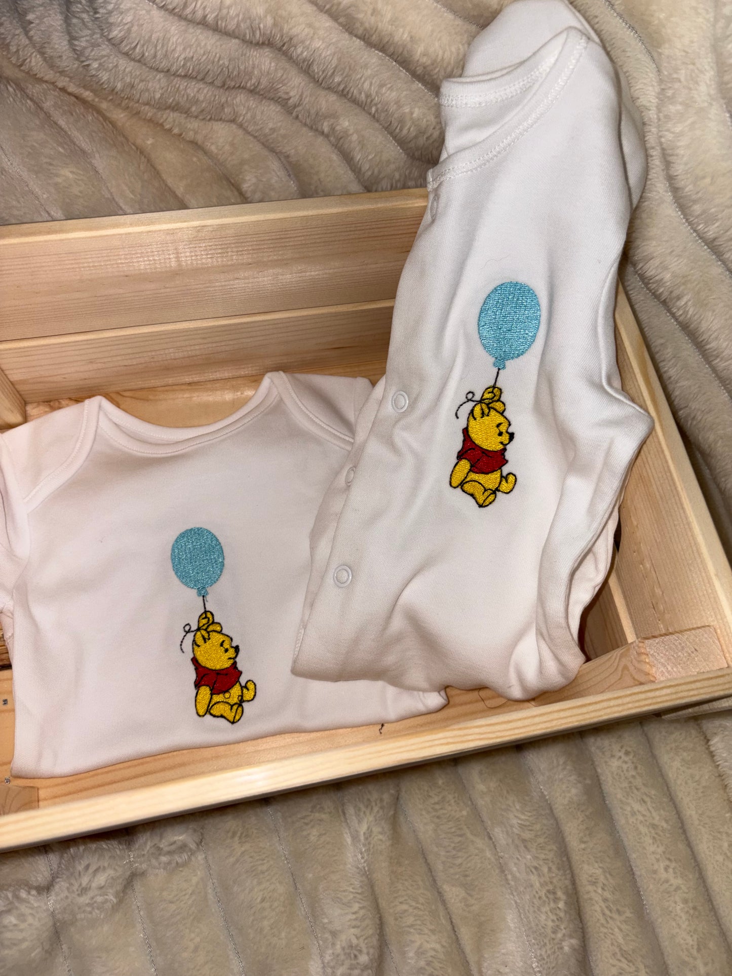 Winnie Pooh with Balloon Sleepsuit and Vest Bundle | Disney-Inspired Gift