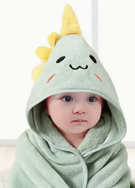 Personalised Baby Towel – Embroidered Hooded Towel with Name, Koala or Dinosaur Design