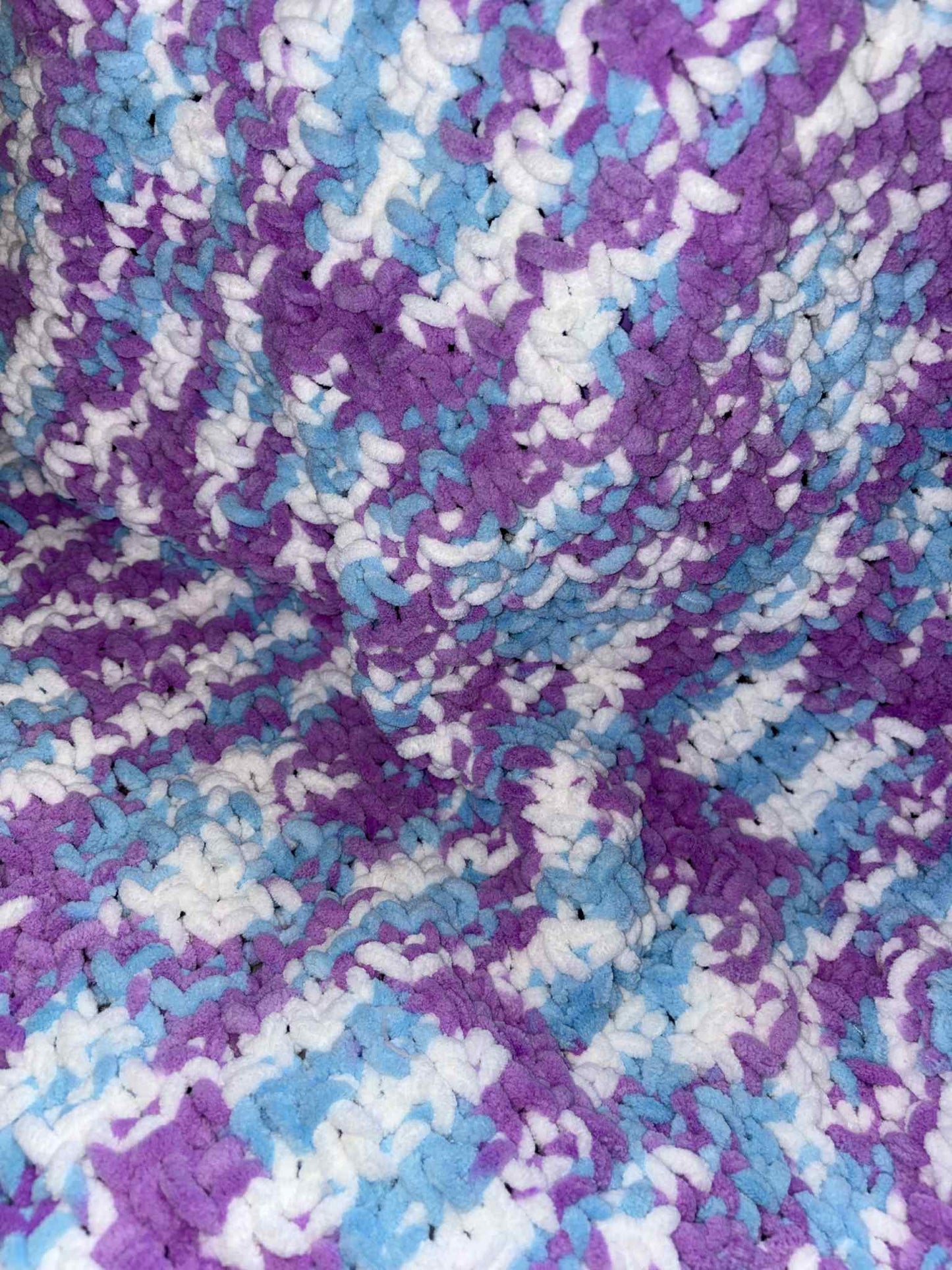 Hand Knitted Needle Knitted Baby Pram Blanket , Multicolour Bubblegum 25x30inch