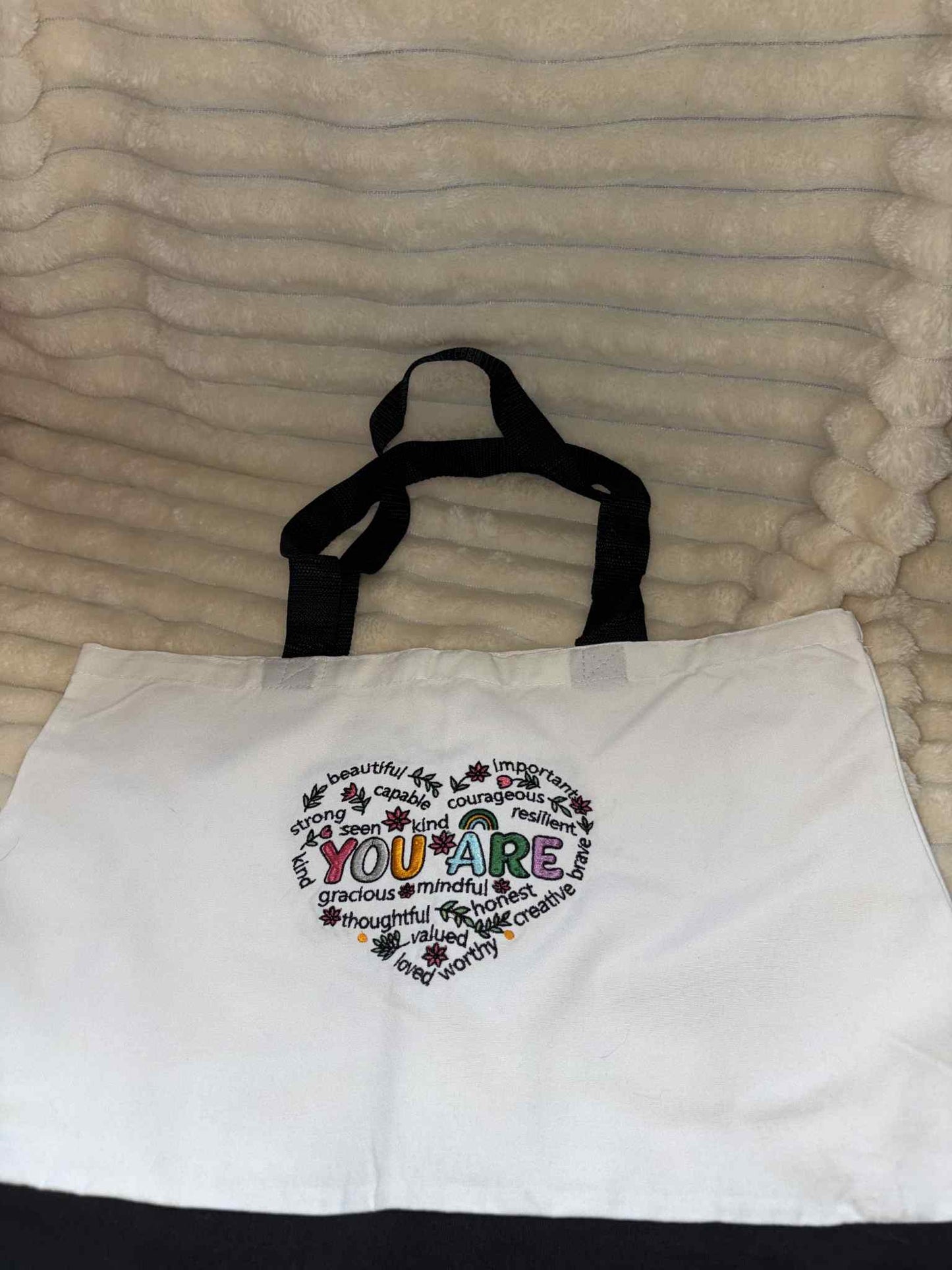 You Are” Positive Affirmation Embroidered Tote Bag
