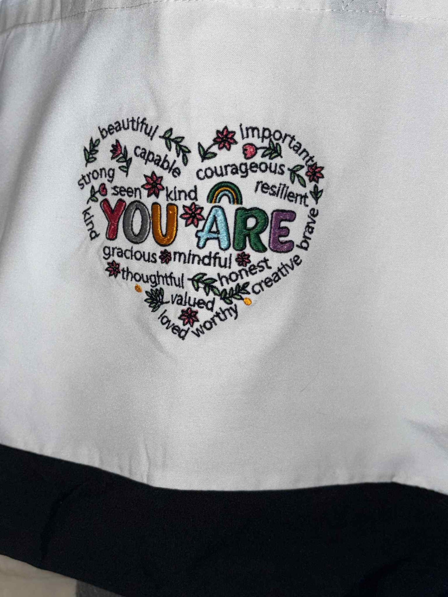 You Are” Positive Affirmation Embroidered Tote Bag