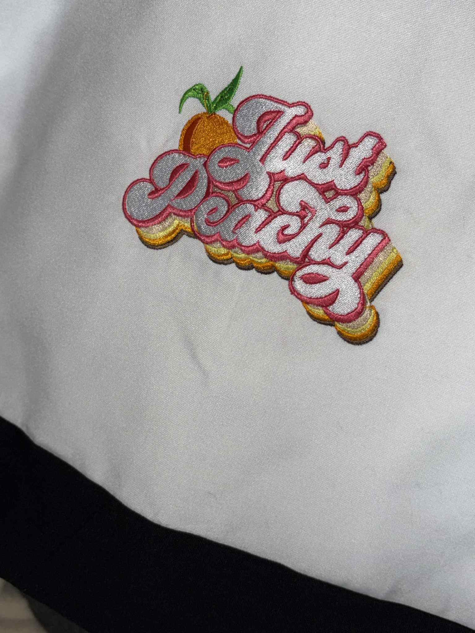 Retro 'Just Peachy' Embroidered Tote Bag