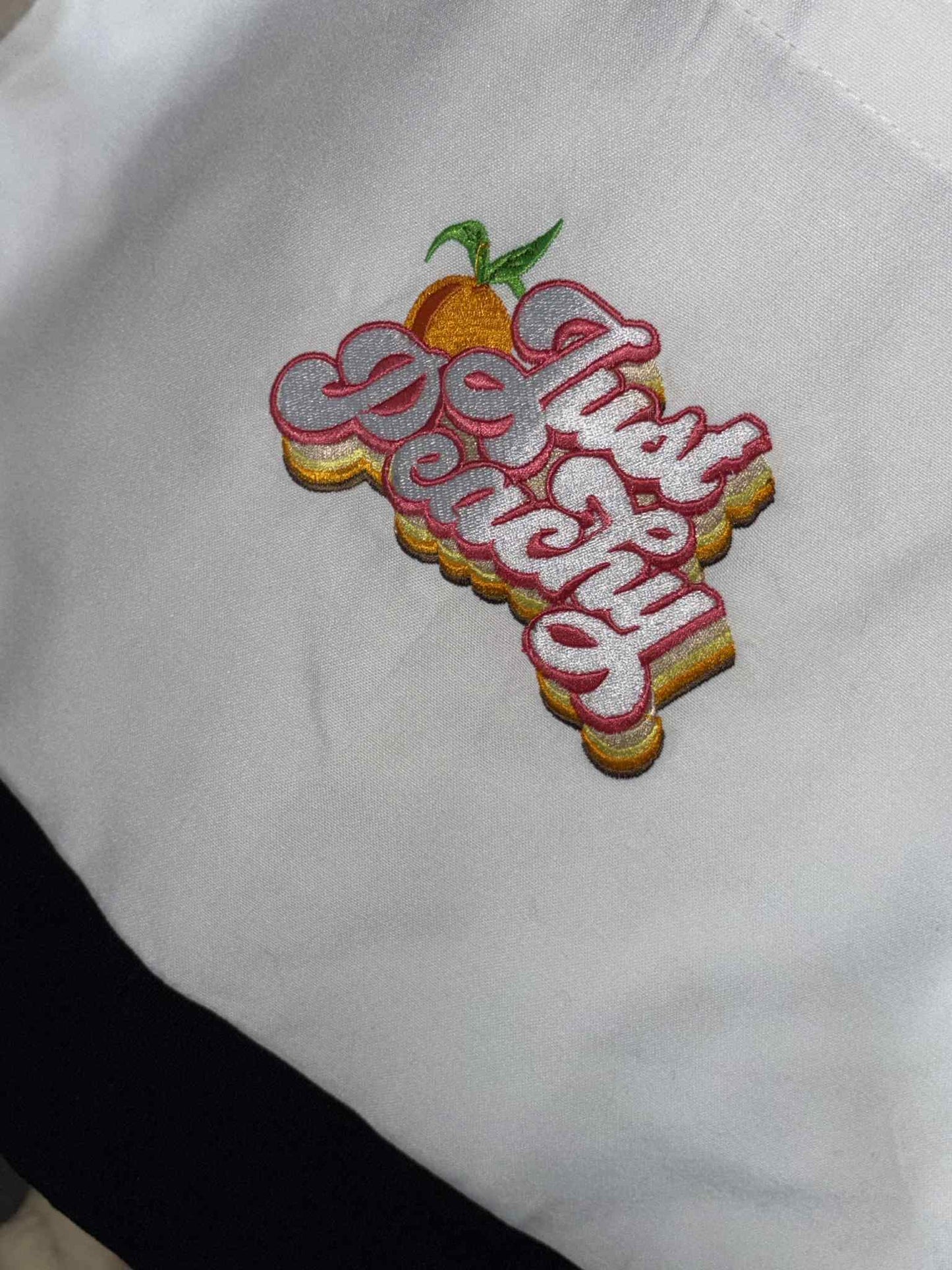 Retro 'Just Peachy' Embroidered Tote Bag