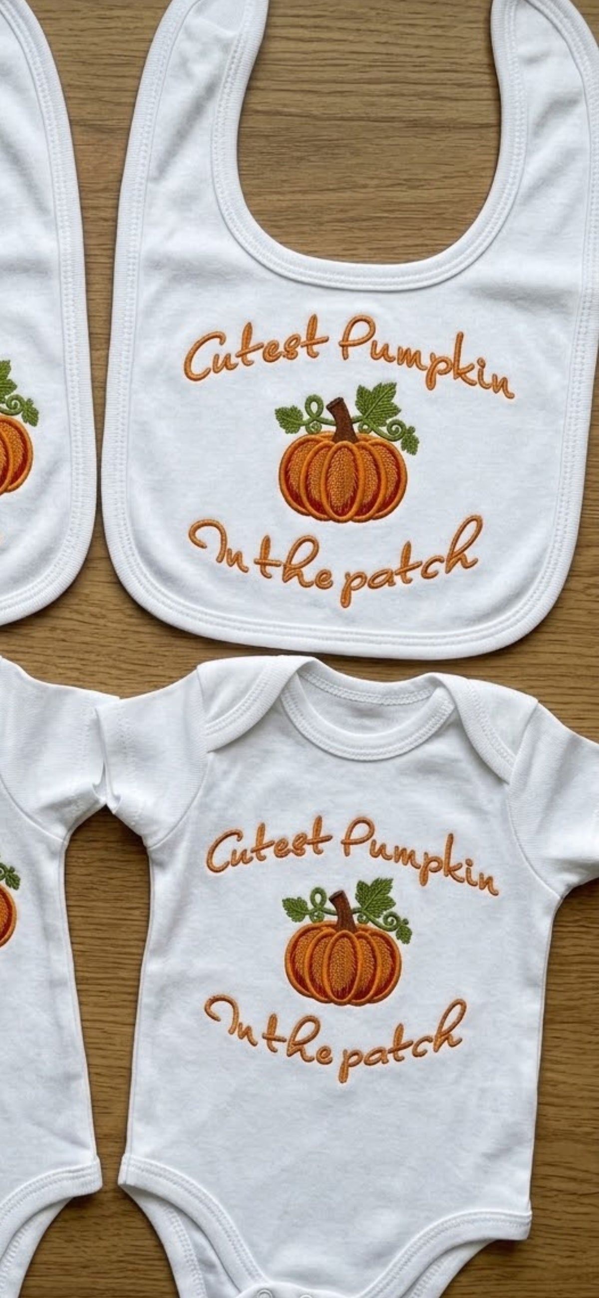 Personalized Baby First Halloween Outfit, Embroidered Baby Bib & Bodysuit, 1st Halloween, Cutest Pumpkin in the Patch, Custom Baby Gift