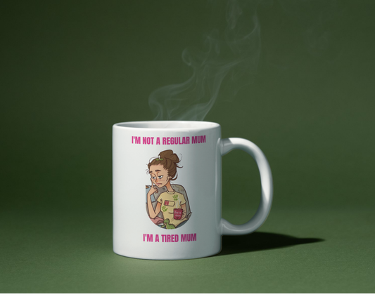 Tired Mum Coffee Mug | Funny Mom Gift | Relatable Motherhood Mug