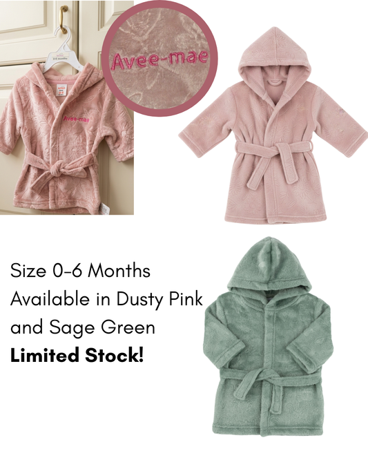 0-6 Month Baby Dressing Gown Personalised with Name