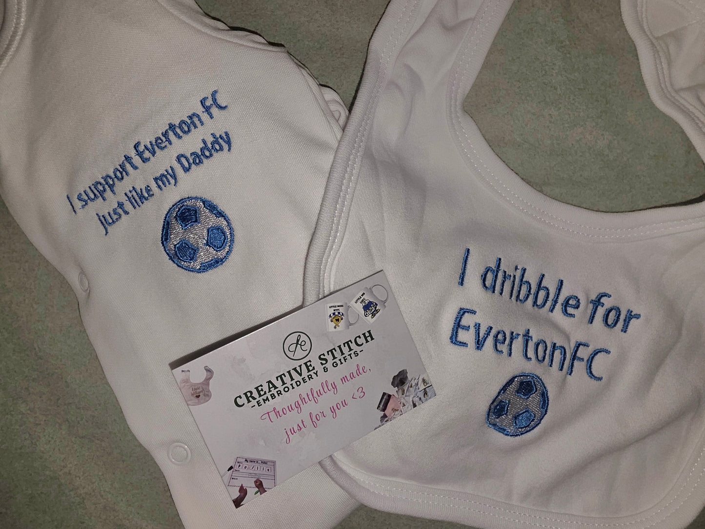 Leeds United Baby Grow and Bib Set Any Team Football