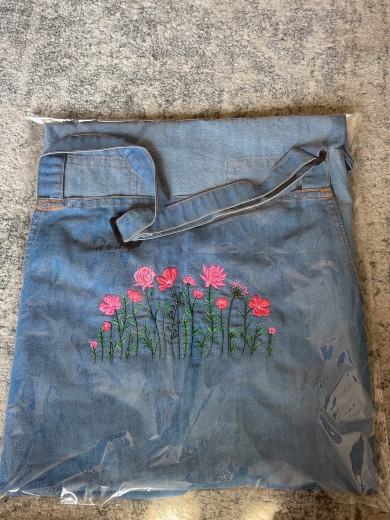Embroidered Denim Apron, Personalized Cooking Gift for Chef, Custom Kitchen Apron Black Indigo Denim, Top Chef, Kiss the Cook, Grandma