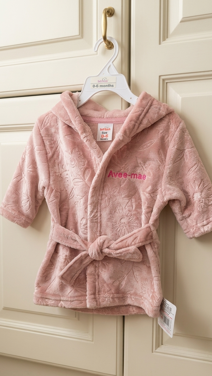 0-6 Month Baby Dressing Gown Personalised with Name