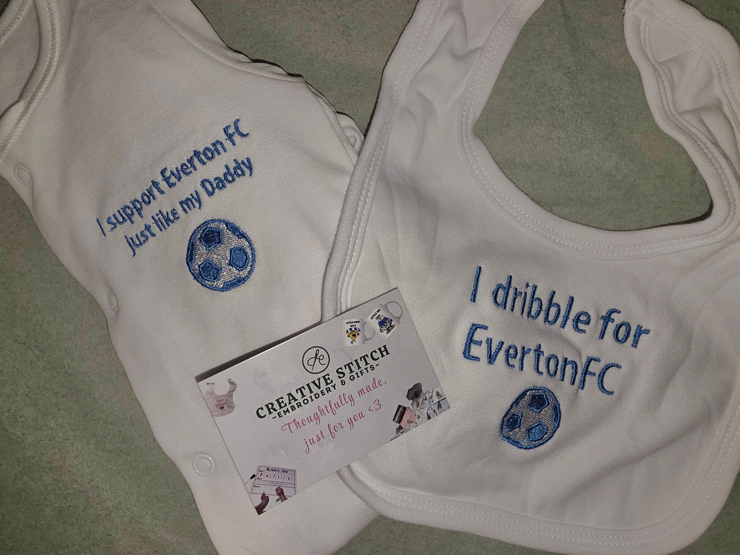 Leeds United Baby Grow and Bib Set Any Team Football