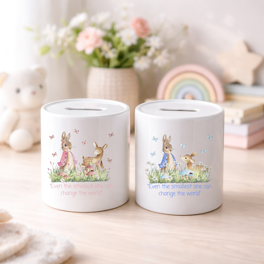 Money Box Ceramic Piggy Bank Peter Rabbit Inspired