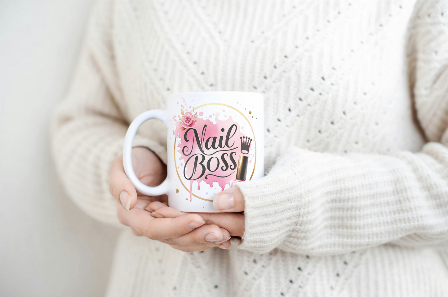 Nail Boss Mug – Pink Glam Nail Tech Coffee Cup
